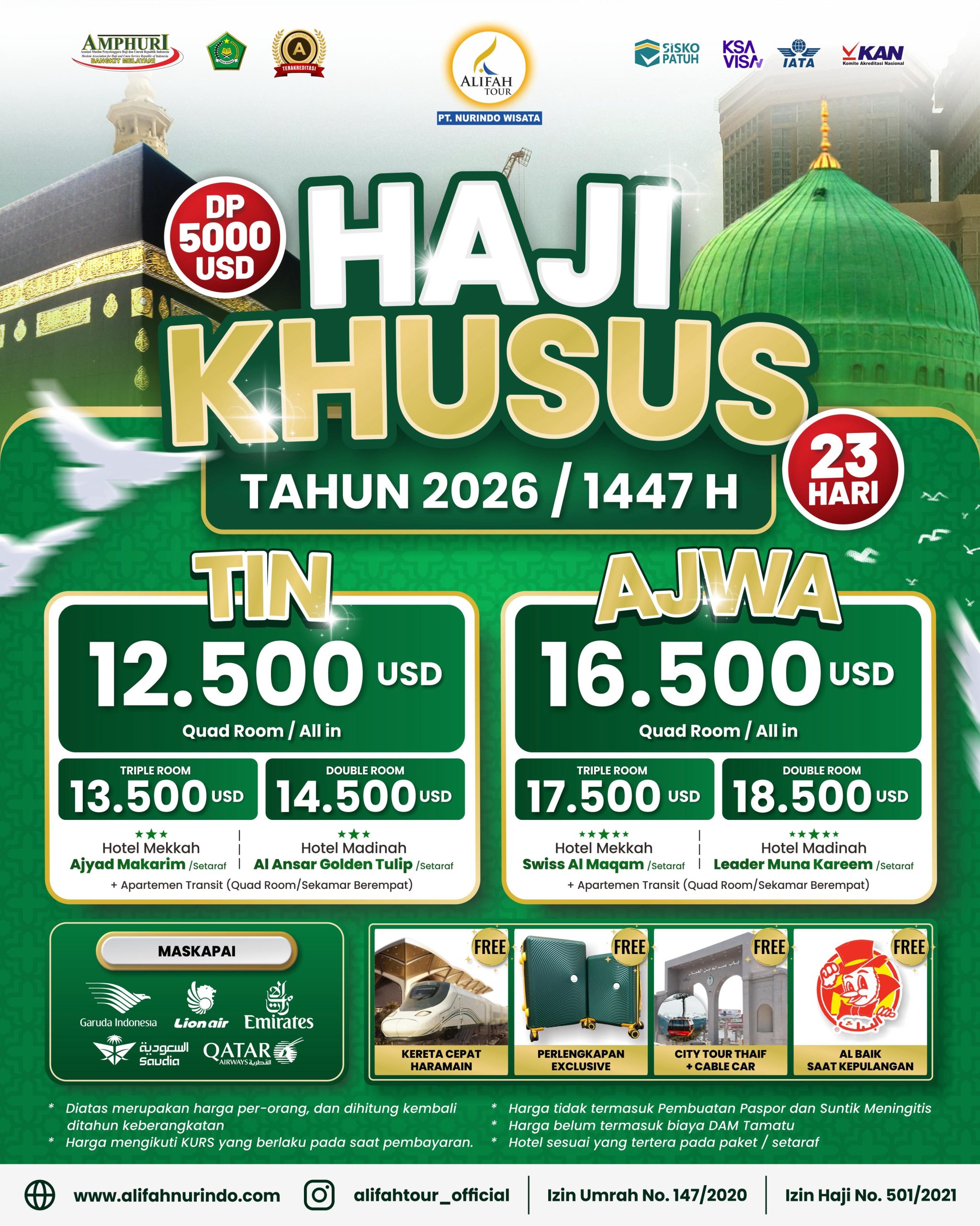 haji khusus 2025 by alifah tour