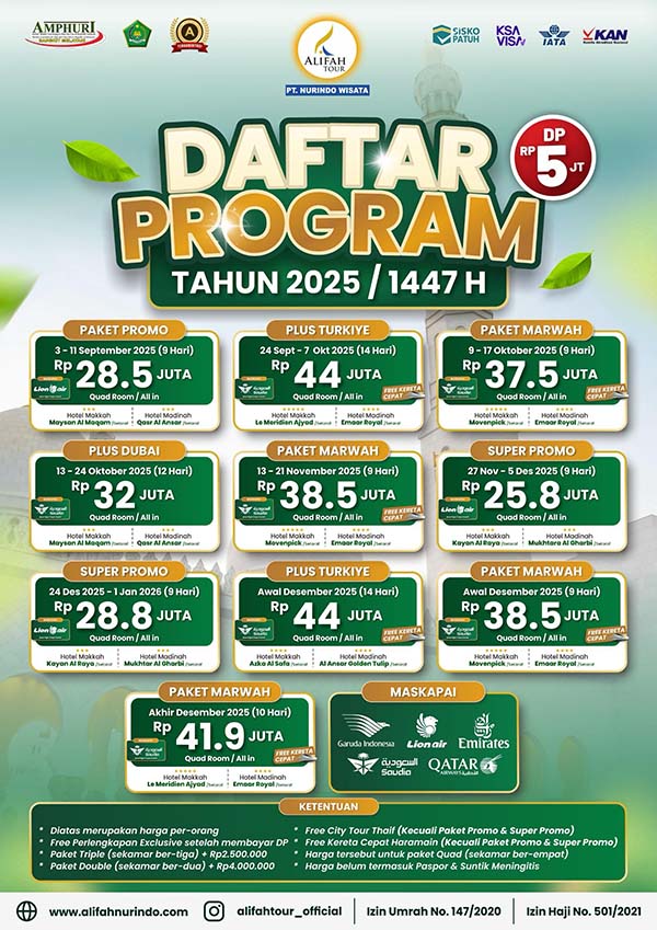 paket umroh 2025 by alifah tour