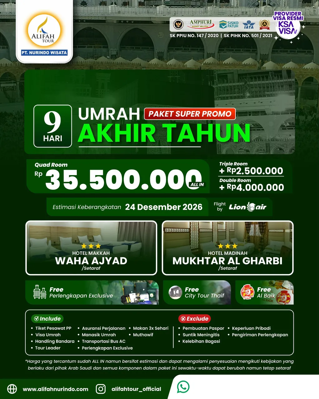 umrah akhir tahun 35 juta